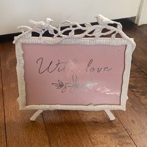 White bird picture frame